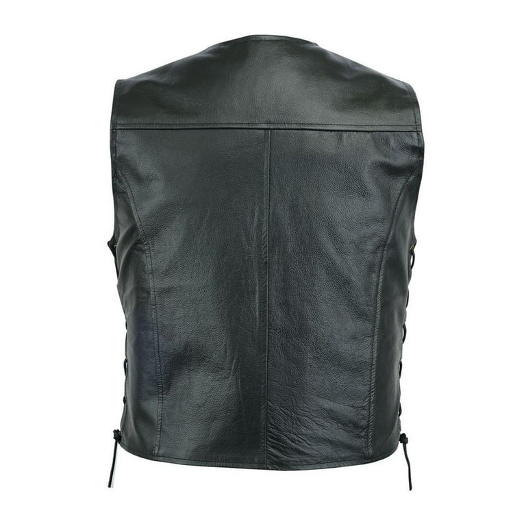APEXFWDT Mens Leather Motorcycle Vest Button Up Riding Club APEXFWDT Mens Leather Motorcycle Vest Button Up Riding Club
