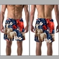 thumbnail image 3 of luoweisi Men's Beach Shorts Quick Dry Swim Trunks with Mesh Lining American Flag and Animals 2XL, 3 of 5
