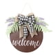 thumbnail image 2 of Wooden Welcome Doorplate With Lattice Bow Hanging The Wall Of Home Furnishing, 2 of 9