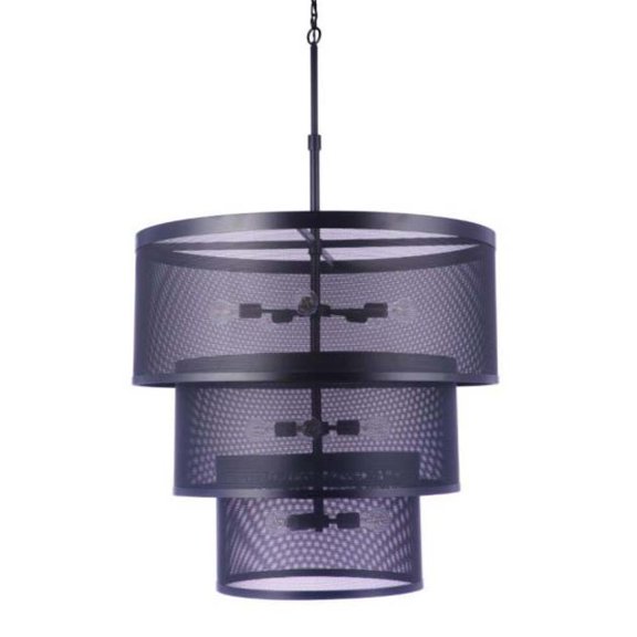 Craftmade 58992-FB Mesh 12 Light 36" Wide Pendant - Black