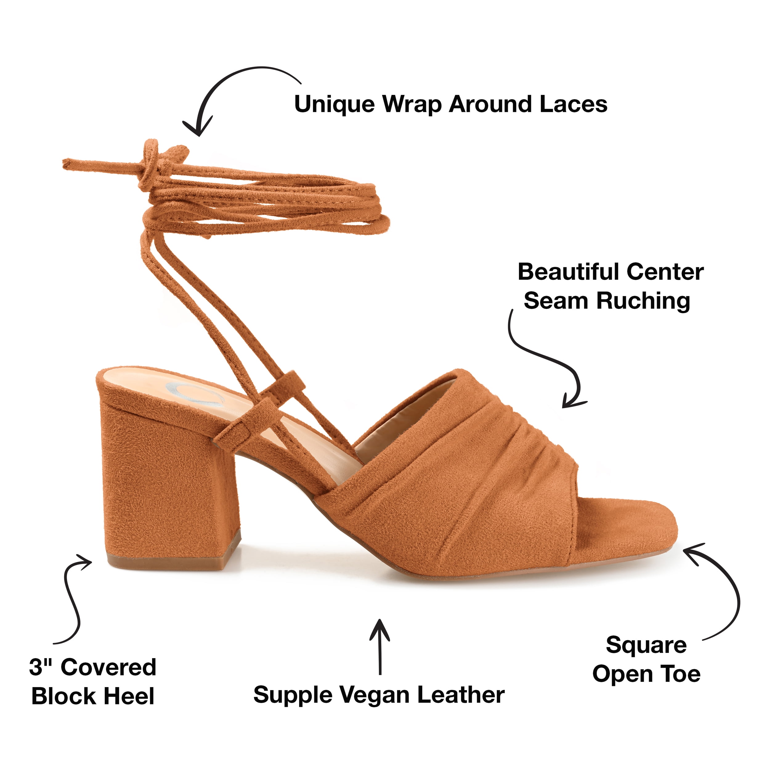 Journee Womens Felisity Open Square Toe Block Heel Dress Sandals