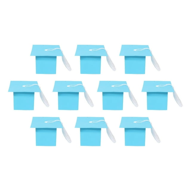 10 Uds. Cajas de Regalo con gorro de graduación Cajas de dulces Cajas de embalaje de regalo Cajas de Favor de fiesta Cajas de dulces vacías para , Azul