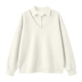 thumbnail image 6 of Aboser Business Sweatshirts for Women Dressy Casual Patchwork Shirts Long Sleeve Collared Sweatshirt Comfy Soft Pullover Tops, 6 of 9