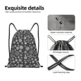 thumbnail image 4 of Wukai simple white Snowflake Drawstring Backpack Bag Sport Gym Sackpack Large Size String Backpack Cinch for Women Men-Small, 4 of 6