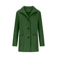 thumbnail image 5 of YUNAFFT Vintage Wool Blend Stand Collar Plus Size Coat with Button Front & Pockets for Women Casual Outwear, 5 of 6