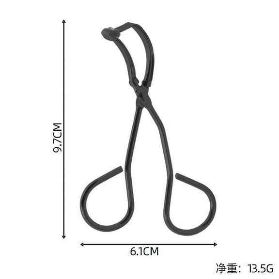 Momihoom Gun Black Eyelash Curler with Refill Pads - Mini Lash Curler for All Eyelash Shapes - Professional Silicone Makeup Tool with Precision Tweezers