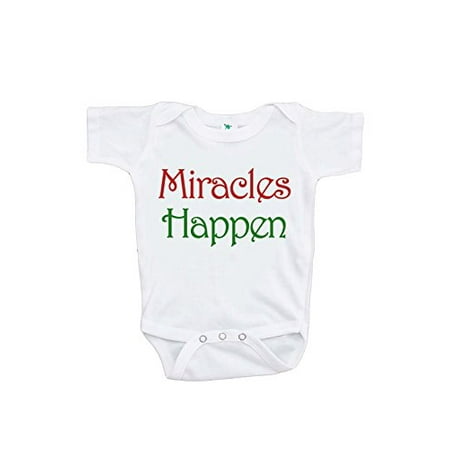 

Custom Party Shop Baby s Miracles Happen Christmas Onepiece Red