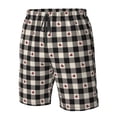 thumbnail image 5 of Naloa Black Plaid Heart Men's Beach Shorts, Surfing shorts, Swim trunks, Quick Dry Swim Trunks for Surfing Beach Fun - Medium, 5 of 9
