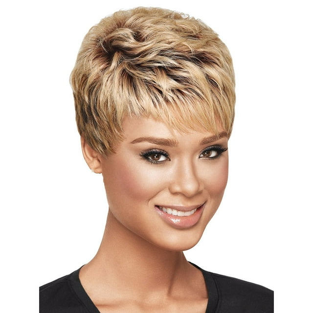 Riforla Perruque en Cheveux Synthétiques Naturels pour Femmes Courte Couleurs Mixtes Perruques Complètes Perruques de Fête pour Cheveux Perruques pour Femmes Brun