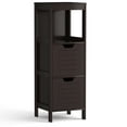 thumbnail image 1 of Costway Bathroom Wooden Floor Cabinet Multifunction Storage Rack Organizer Brown, 1 of 9