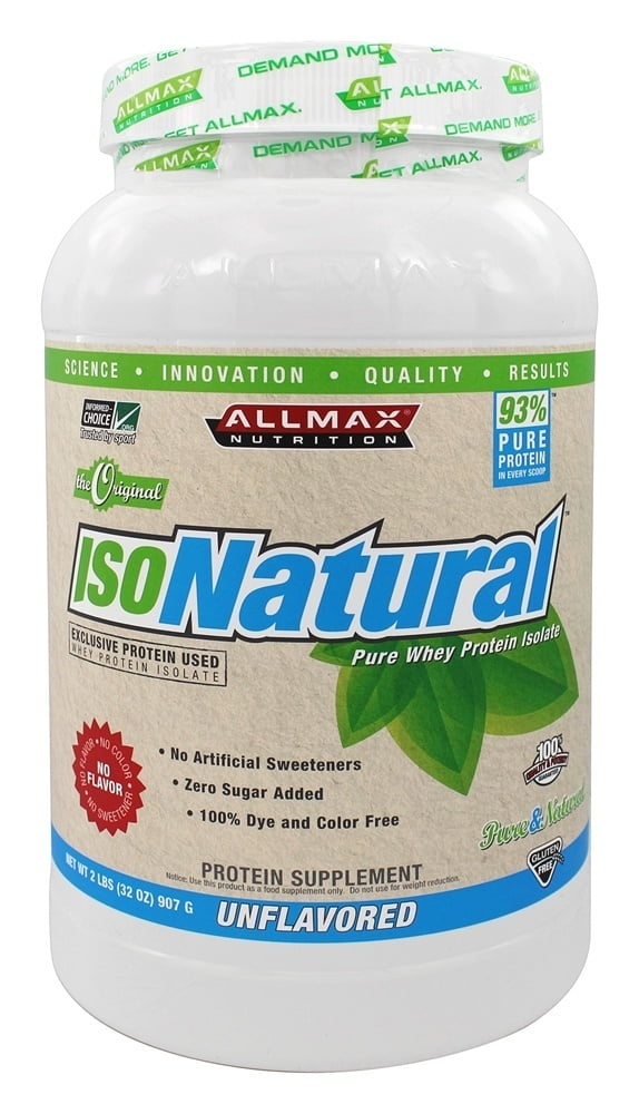 AllMax Nutrition IsoNatural Whey Protein Isolate Unflavored 2 lbs