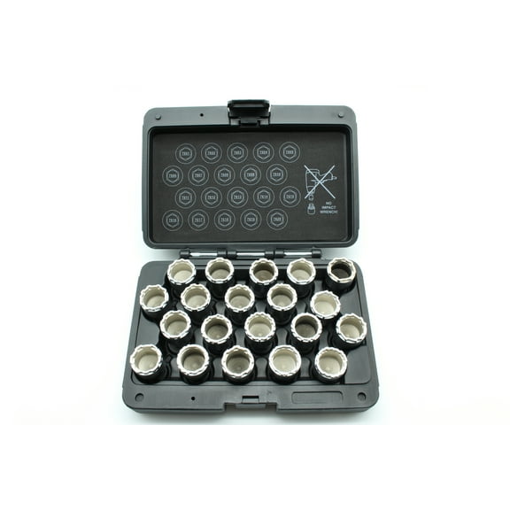 TEMO 20pc Anti-Theft Wheel Lug Nut Removal Socket Key for Volve Set A