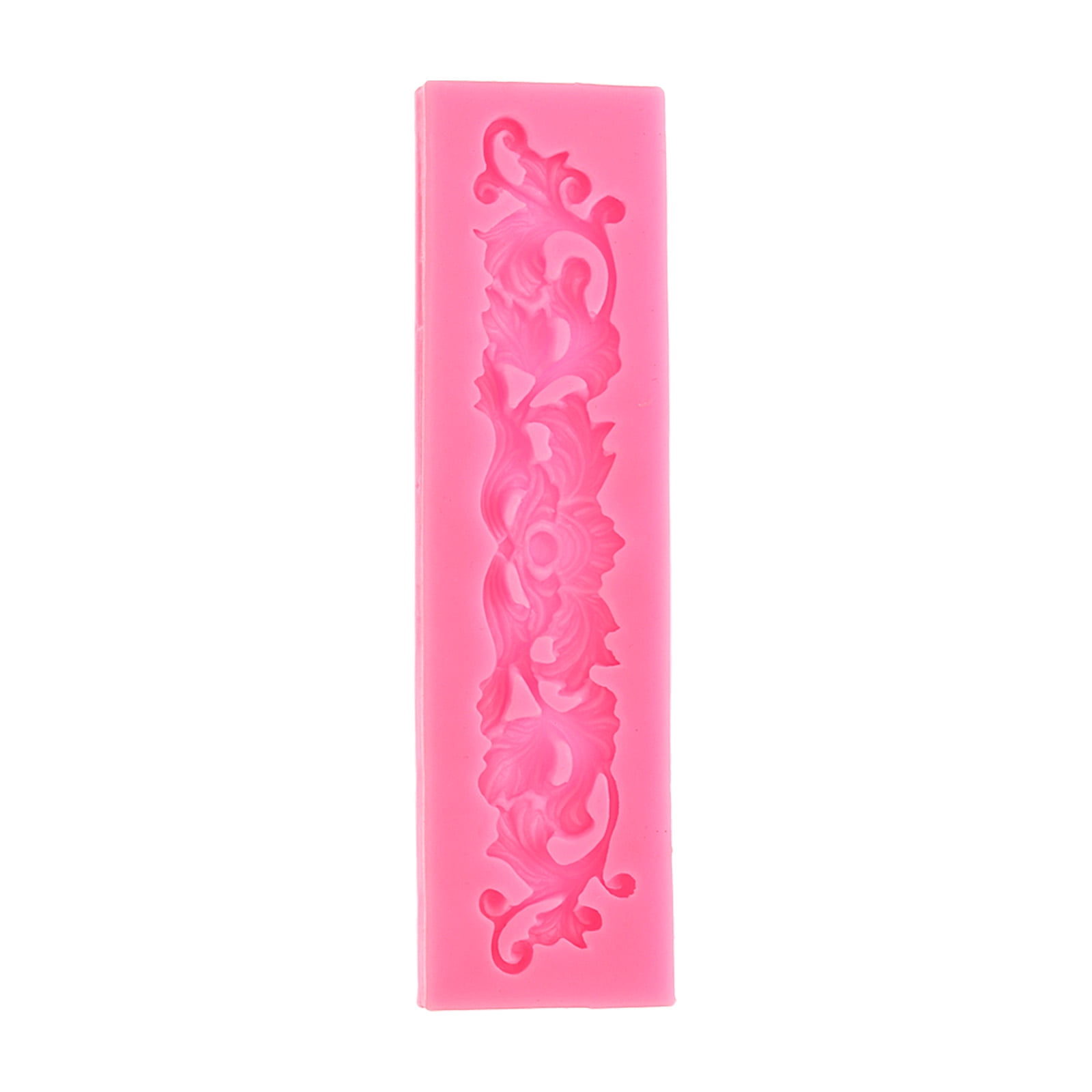 Uxcell 5 Pcs Polymer Clay Mold, Clay Mold Fondant Mold 3D Baroque Lod-Mold Silicone for Crafts Air Dry DIY Cake Pink