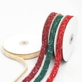 thumbnail image 4 of Xiao Hua Cinta navideña: 1 pieza de cinta tejida roja, de 0,59 pulgadas de ancho y 10 yardas de largo, ideal para decoraciones navideñas y de bricolaje, cinta para envolver regalos de Navidad., 4 of 5