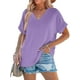thumbnail image 2 of Camisetas WIHOLL para verano 2025, manga corta, cuello en V, color PU ligero, 2 of 5