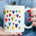 thumbnail image 5 of Cute Colorful Heart Aesthetic 11oz Coffee Mug - Love You Mug Christmas Mug Birthday Gifts for Women Mom Girlfriend Aunt Sister Coworker, 5 of 6