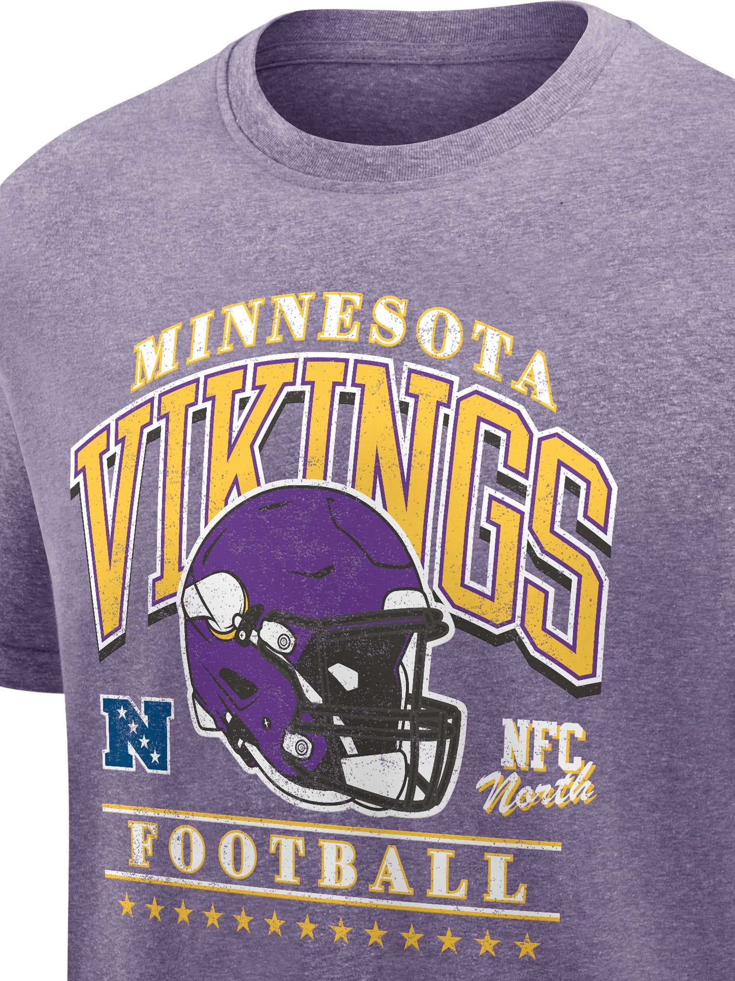 NFL Minnesota Vikings Men's Synthetic Purple Heather Short Sleeve T-Shirt