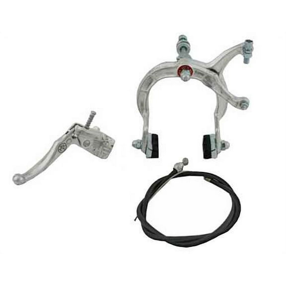 Alta Bicycle Alloy Classic MX Style Brake Set, Multiple Colors. (Chrome, Front)