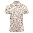 thumbnail image 4 of Ice Cream Cone Pattern Men Zipper T-shirt Summer Casual Short Sleeve T-shirt Top, 4 of 7
