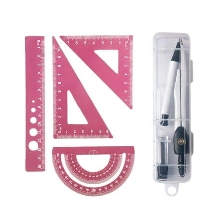 5 Pieces Math Geometry Precision Circle Rulers Aluum Alloy Ruler Set ...