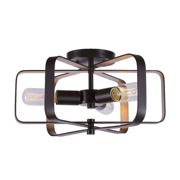 Forte Lighting 7096-03 Kineo 3 Light 17" Wide Semi-Flush Ceiling Fixture - Gold