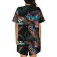 thumbnail image 3 of Picia Colorful Plant Turtle A Pajamas Sets for Women Soft Short-Sleeved Pjs with Lounge Shorts Two Piece Sleepwear-X-Large, 3 of 9