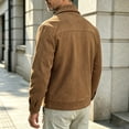thumbnail image 4 of Men's Relaxed Fit Zip Up Jacket Lapel Collar Smooth Textured Coat with Pockets Fully Lined Casual Spring Fall Outfits Outerwear, 4 of 7