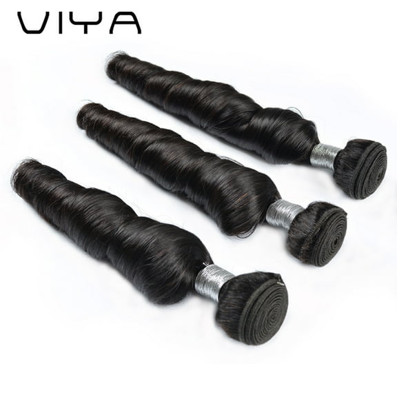 VIYA Romance Curls Unprocessed Brazilian Remy Romance Curl Bundle Natural Black 1B 16 Inch 1 Pcs/Pack
