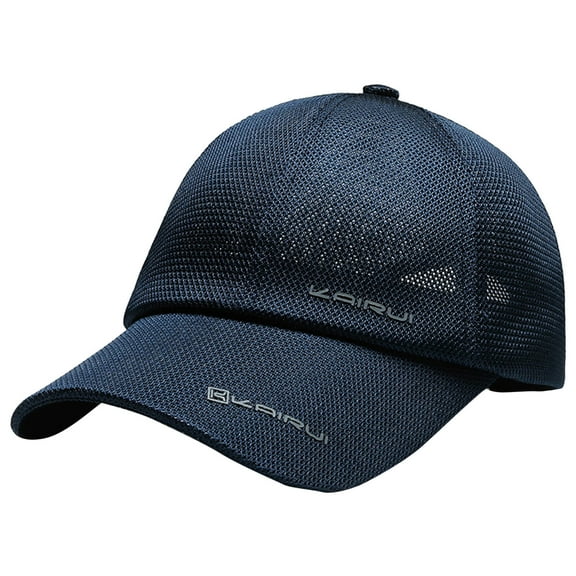 AWZXDE Mens Solid Color Baseball Cap with Mesh Panels for Outdoor Sports Breathable Lightweight Adjustable Fitted Hats for Men for Casual Purpose Use Blue,One Size