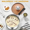 thumbnail image 5 of Walchoice 3 Quart Saucepan with Lid, 18/10 Stainless Steel Soup Pot for Home Kitchen, Transparent Lid & Dishwasher Safe, 5 of 8