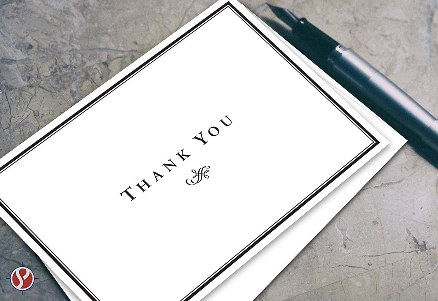 Thank You Cards and Envelopes – Elegant Fold Over Greetings for Small Business, Weddings, Bridal, Baby Shower, Graduation | 4¼ x 5½" When Folded (A2 Size) | Bulk Set of 25