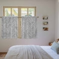 thumbnail image 4 of White Black Stripe Kitchen Curtains, Modern Abstract Art Moire Striped Light Filtering Window Curtain Panels, 2Pcs Rod Pocket Window Treatments Set for Cabin Bathroom Bedroom 52x45 Inches, 4 of 9