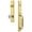 Lifetime Brass, variant on Grandeur 849050 Carre Solid Brass Rose Dummy Full Plate 'C' Grip Handleset - Brass