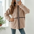 thumbnail image 2 of QHFBli Womens Coat Casual Lapel Full Zip Jacket Long Sleeve Oversized Warm Winter Outwear with Pockets, 2 of 5