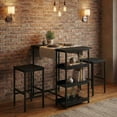 thumbnail image 2 of EDTara 3-Piece 36" Bar Table Set, Counter Height Dining Table With Shelves and Stools for Studio or Small Kitchen, 2 of 7