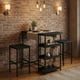 thumbnail image 1 of Yeshouse Juego de mesa de comedor de 91 cm de altura para 2 personas con taburetes y estantes de almacenamiento. Mesa de cocina compacta para espacios pequeños, apartamentos y estudios, 1 of 7