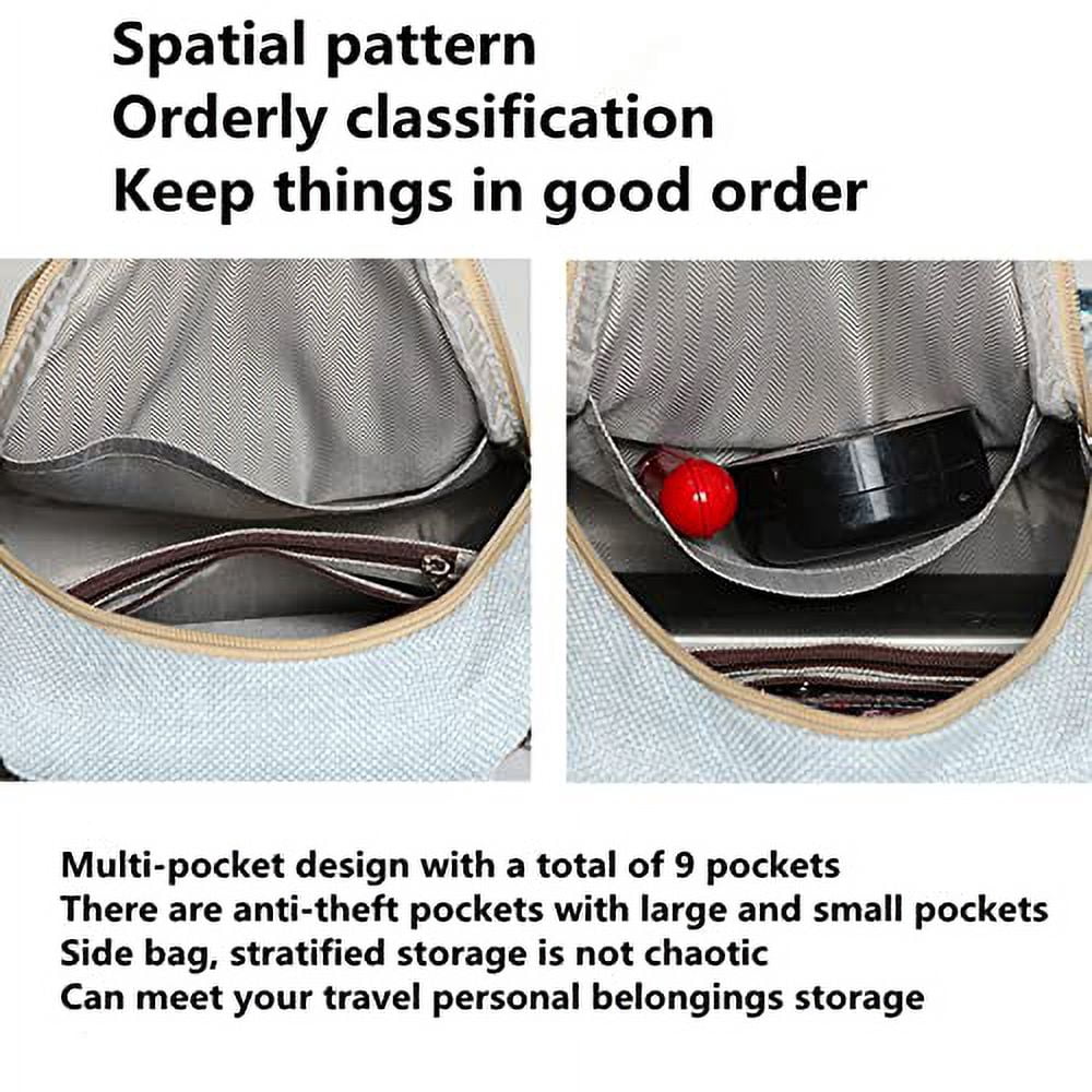 YIMOYICAI Backpack Purse for Women Girl's Convertible Sling Bag Boho Hippie Embroidered Woven Canvas with Woven Cotton Perfect Small Sling Bag Holding Happiness