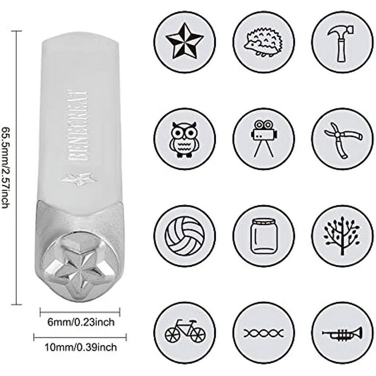 BENECREAT 12 Pack (6mm 1/4) Design Stamps, Metal Punch Stamp (Animal with  Plant Theme) Stamping Tool Case - Electroplated Hard Carbon Steel Tools to