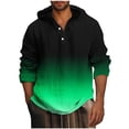 thumbnail image 1 of ameIAEA Mens Fall Hooded Sweatshirts Long Sleeve Button Pullover Tops Gradient Color Casual Shirts, 1 of 4