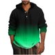 thumbnail image 1 of Blusa de manga larga con capucha para hombre, estilo informal, con botones, estampado degradado, de poliéster, 1 of 4