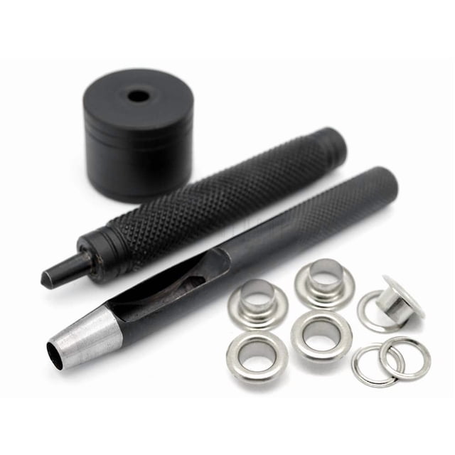 Juego de herramientas con ojales CRAFTMEMORE con ojales de 7 mm con 100 ojales