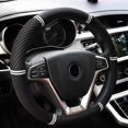thumbnail image 1 of steering wheel cover car, universal 15 inch woven steering wheel protector cover, soft steering wheel cover protection anti slip black white, 1 of 4