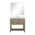 thumbnail image 3 of Norwalk 36 in W Grey Oak Single Vanity Cultured Marble Top, 34 in Mirror and Faucet Set, 3 of 9