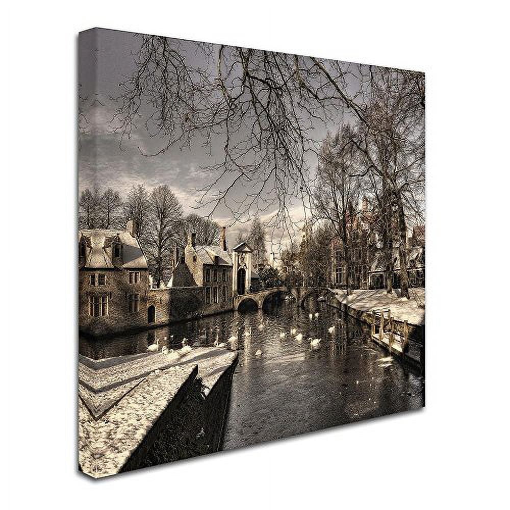 bruges in christmas dress by yvette depaepe, 35x35-inch canvas wall art