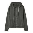 thumbnail image 4 of UPPADA Zip Hoodies for Women Y2k Trendy Pullover Tops Oversized Side Zipper Hooded Sweatshirt Casual Fall Spring Outfits with Pockets Gray,XXXL, 4 of 6