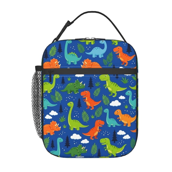 Dinosaur Lunch Bag, Portable Insulated Lunch Box With Colorful Dinosaur Design, Reusable Cooler Tote For Women Men, Office Work Travel