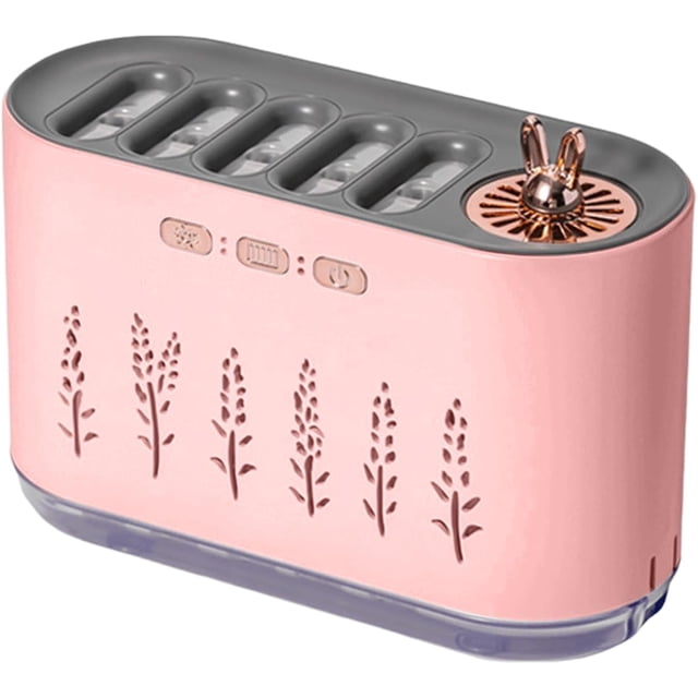 Small Humidifiers for Bedroom, Cool Mist Desktop Humidifier with 7 Colors Light, Quiet Air Purifier with Aromatherapy Function for Room Car