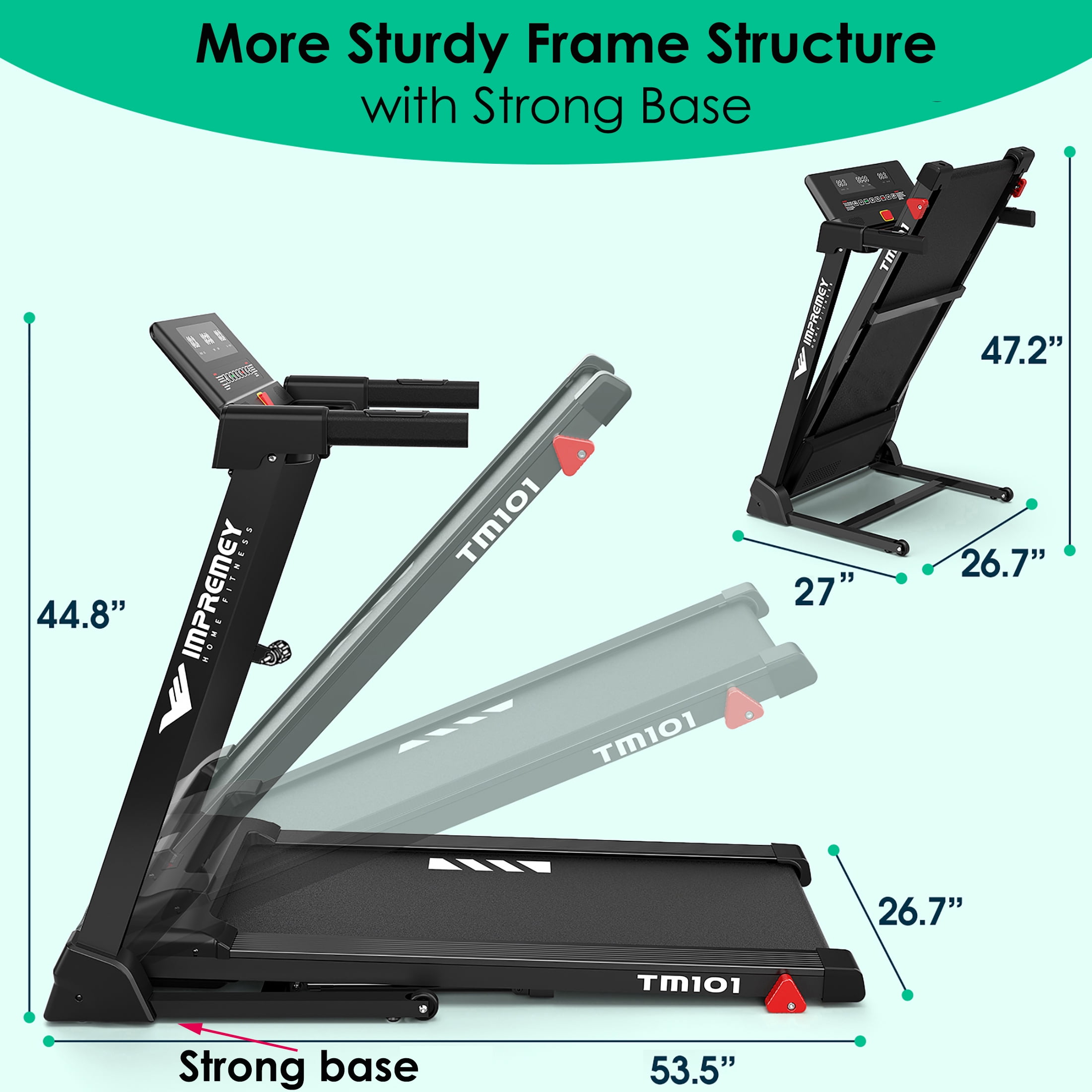 IMPREMEY TM101 Folding Treadmill with Inclines