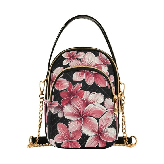 joogoo Women Cherry Flower Chain Crossbody Bags Shoulder Handbag Phone Purse