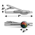 thumbnail image 3 of Rainbow Chameleon Round Tie Bar Clip Clasp Tack Silver Color Plated, 3 of 5